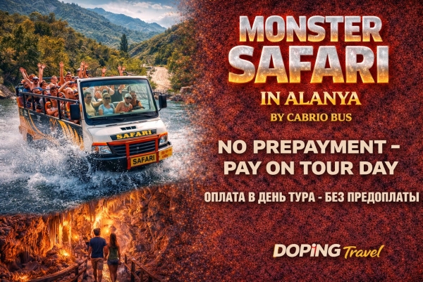Monster Safari in Alanya by Cabrio Bus – Green Canyon & Mini Zoo Adventure